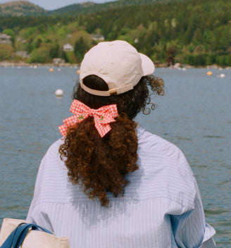Bow Clip - Gingham Cherries